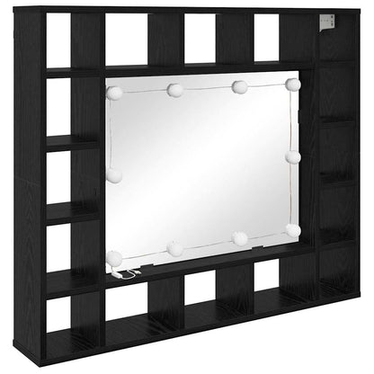 Spiegelschrank Schwarz Eichen-Optik 91 x 15 x 76,5 cm