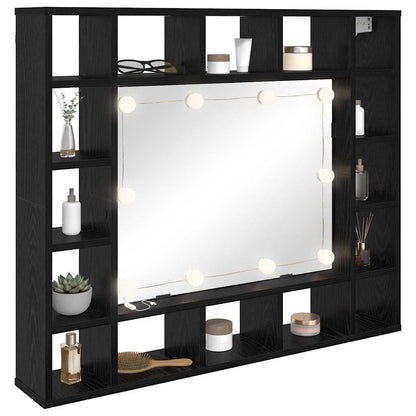 Spiegelschrank Schwarz Eichen-Optik 91 x 15 x 76,5 cm