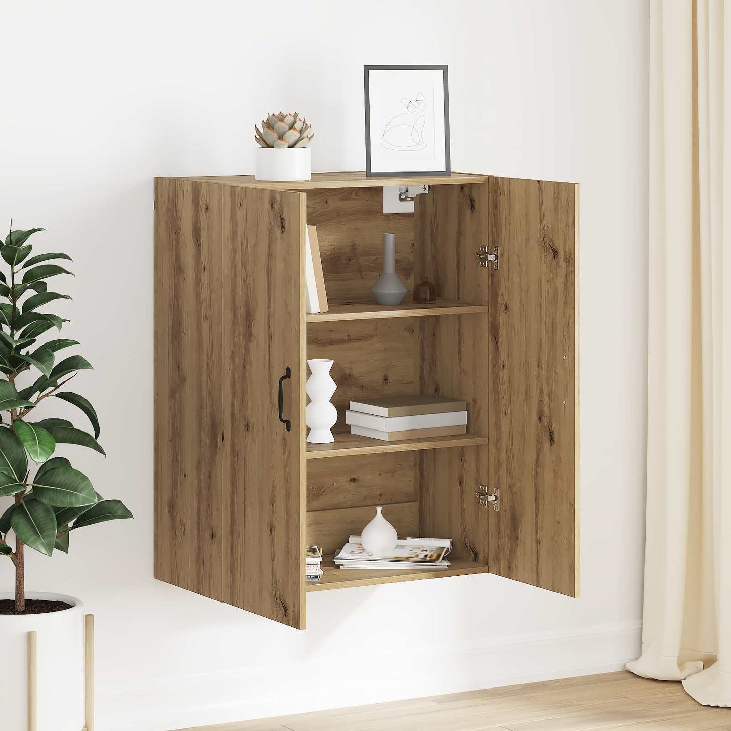 Wandschrank Artisan-Eiche 69,5 x 34 x 90 cm Holzwerkstoff