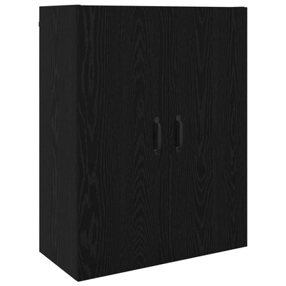 Wandschrank Schwarz Eichen-Optik 69,5 x 34 x 90 cm
