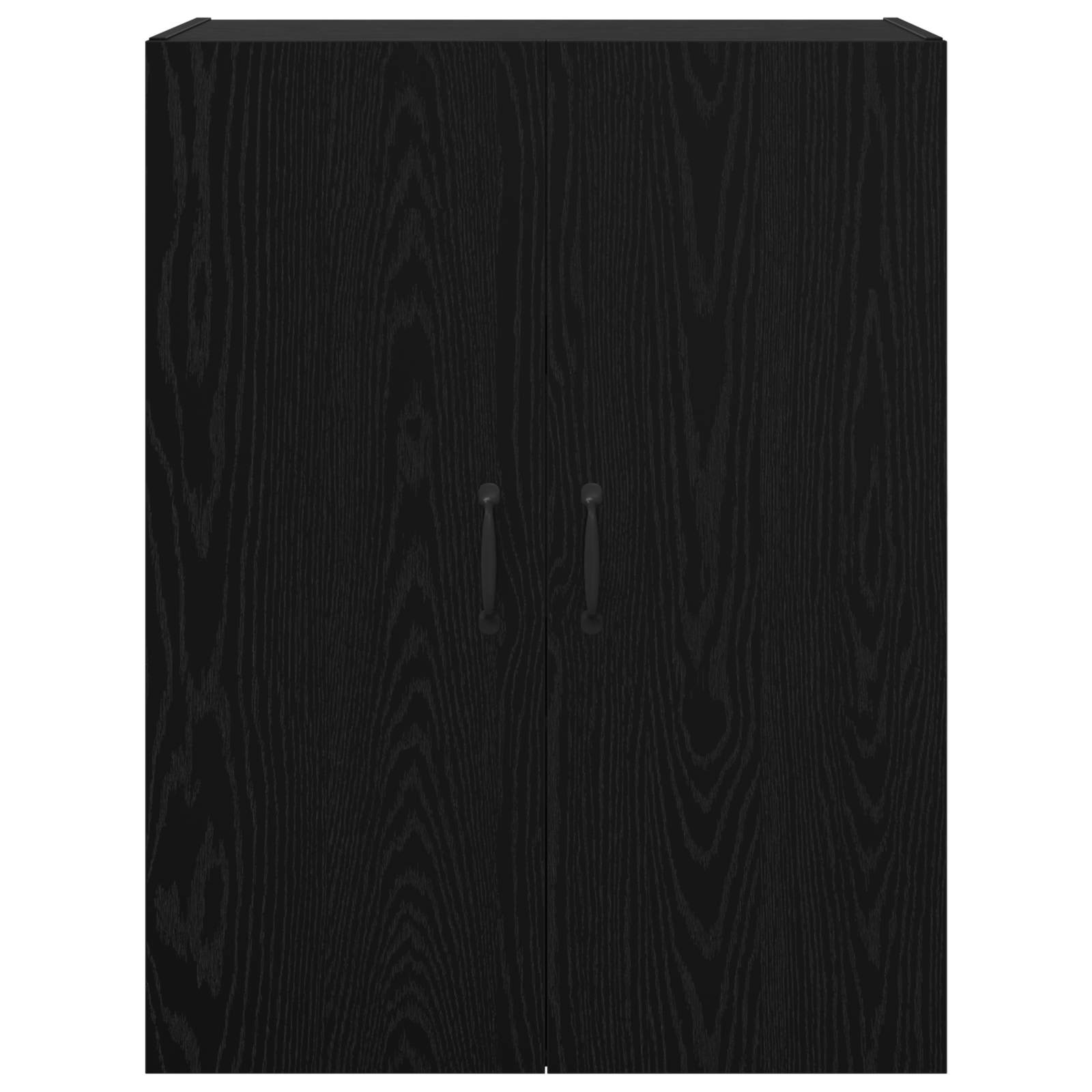 Wandschrank Schwarz Eichen-Optik 69,5 x 34 x 90 cm
