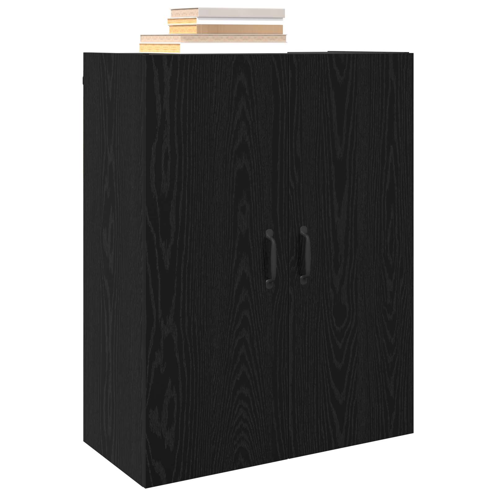 Wandschrank Schwarz Eichen-Optik 69,5 x 34 x 90 cm