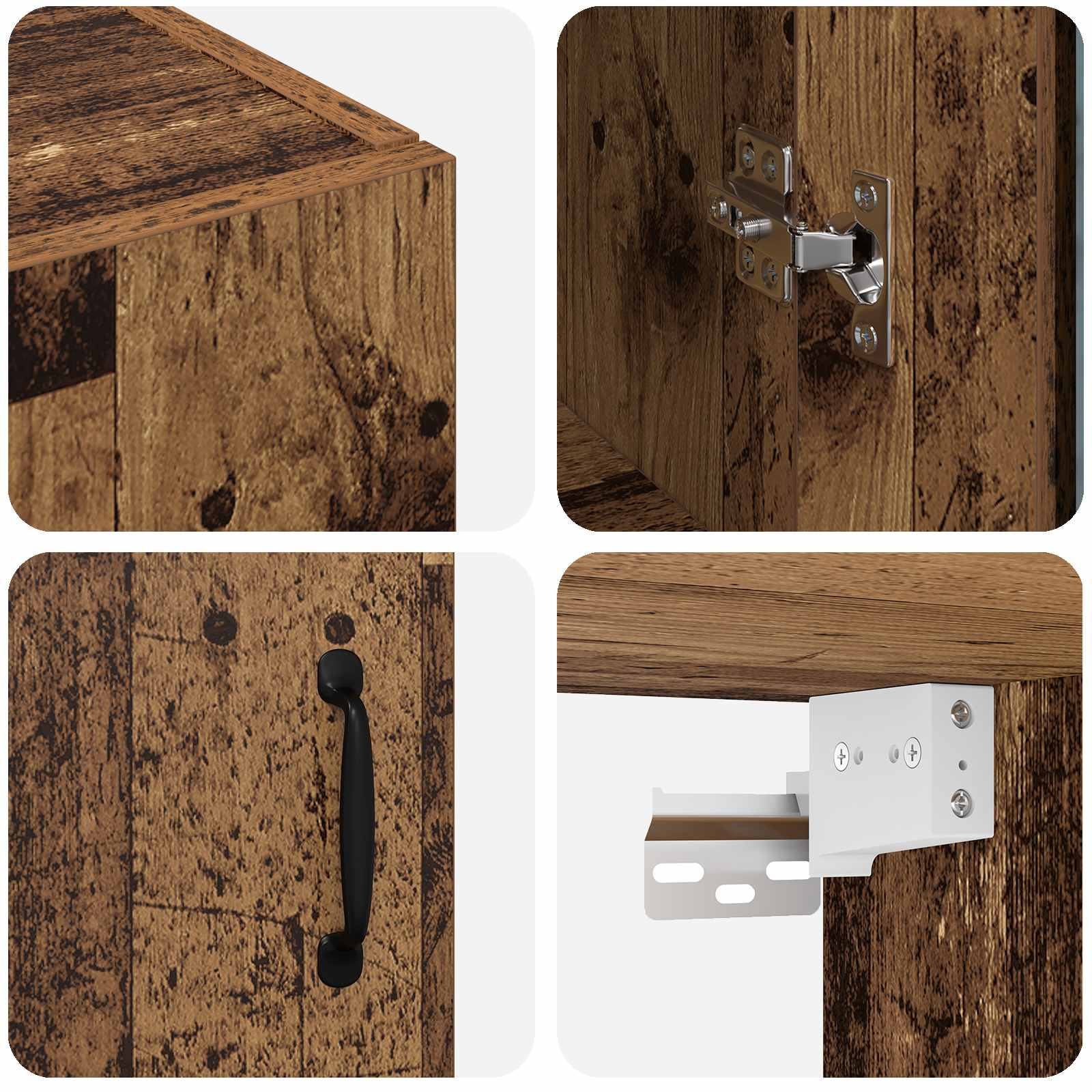 Aufbewahrungsschrank Wandmontiert Altholz 69,5 x 34 x 90 cm