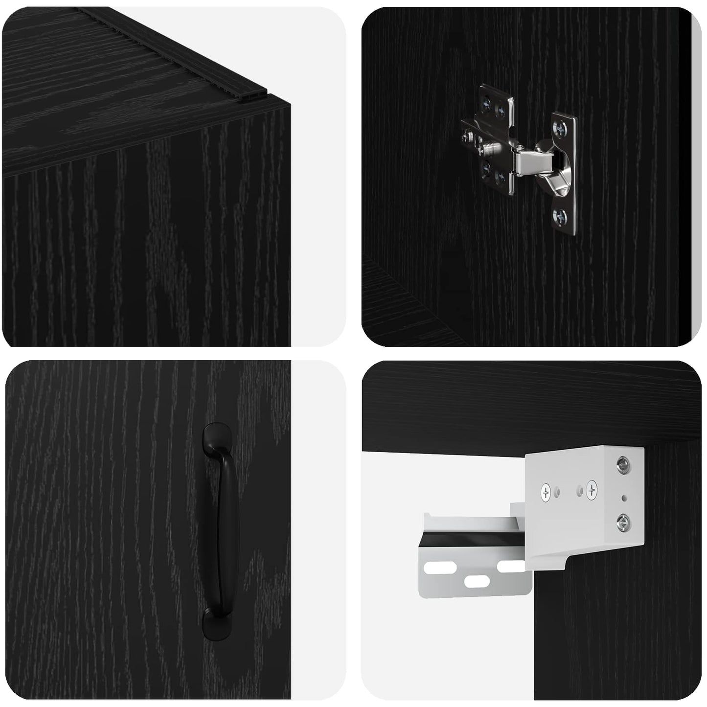 Aufbewahrungsschrank Schwarz Eichen-Optik 69,5 x 34 x 90 cm