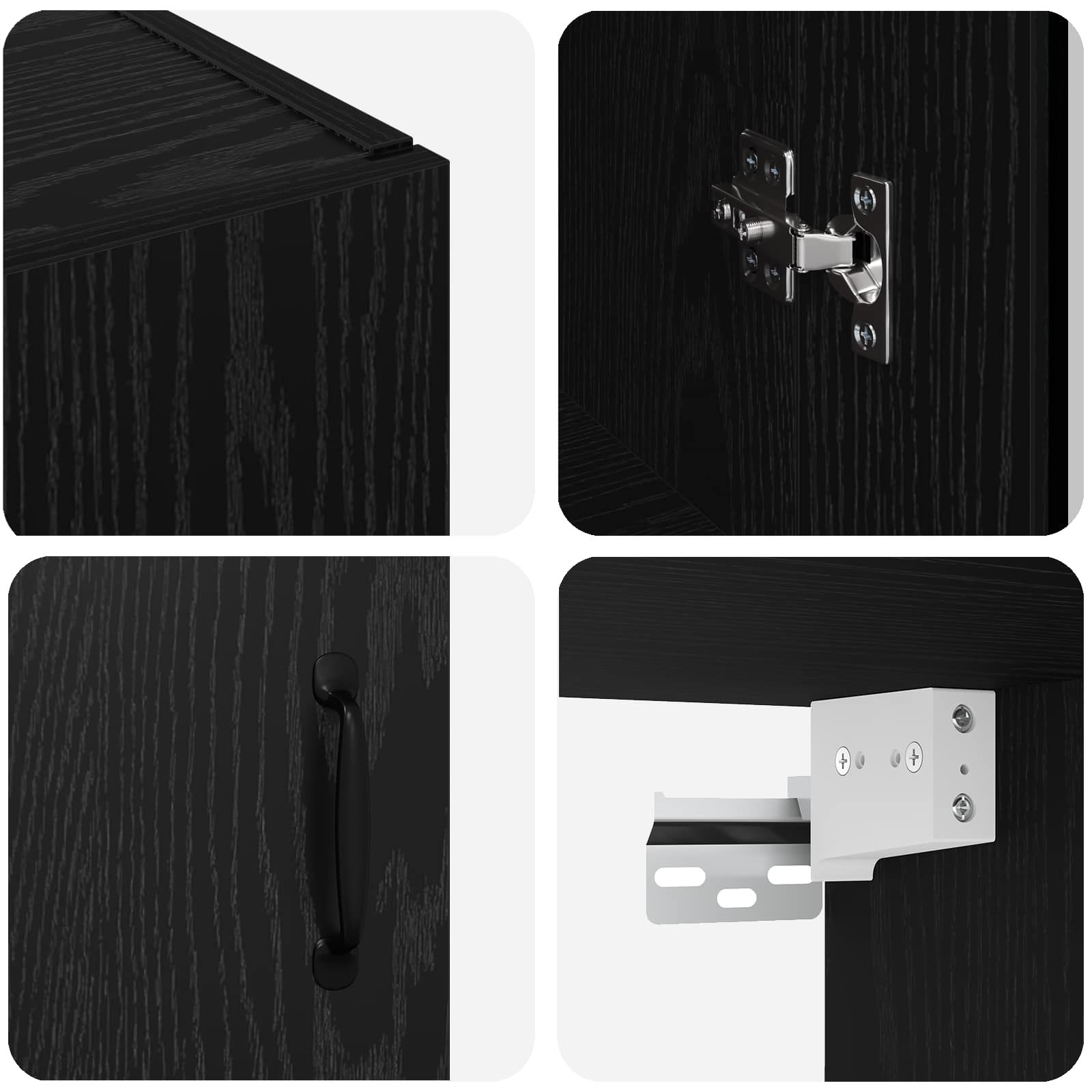 Aufbewahrungsschrank Schwarz Eichen-Optik 69,5 x 34 x 90 cm