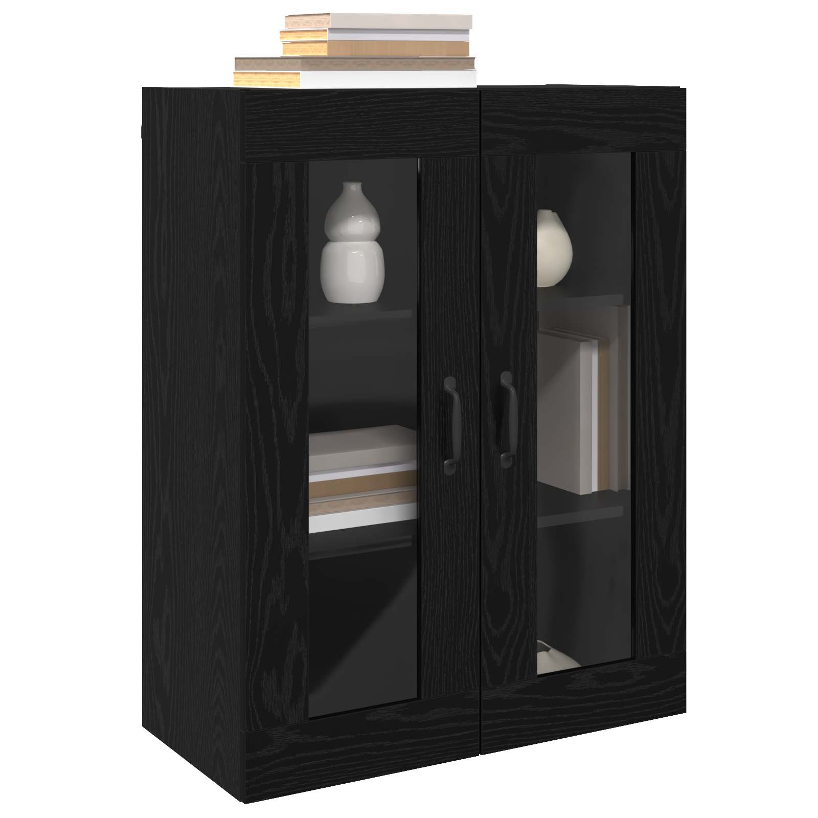 Aufbewahrungsschrank Schwarz Eichen-Optik 69,5 x 34 x 90 cm