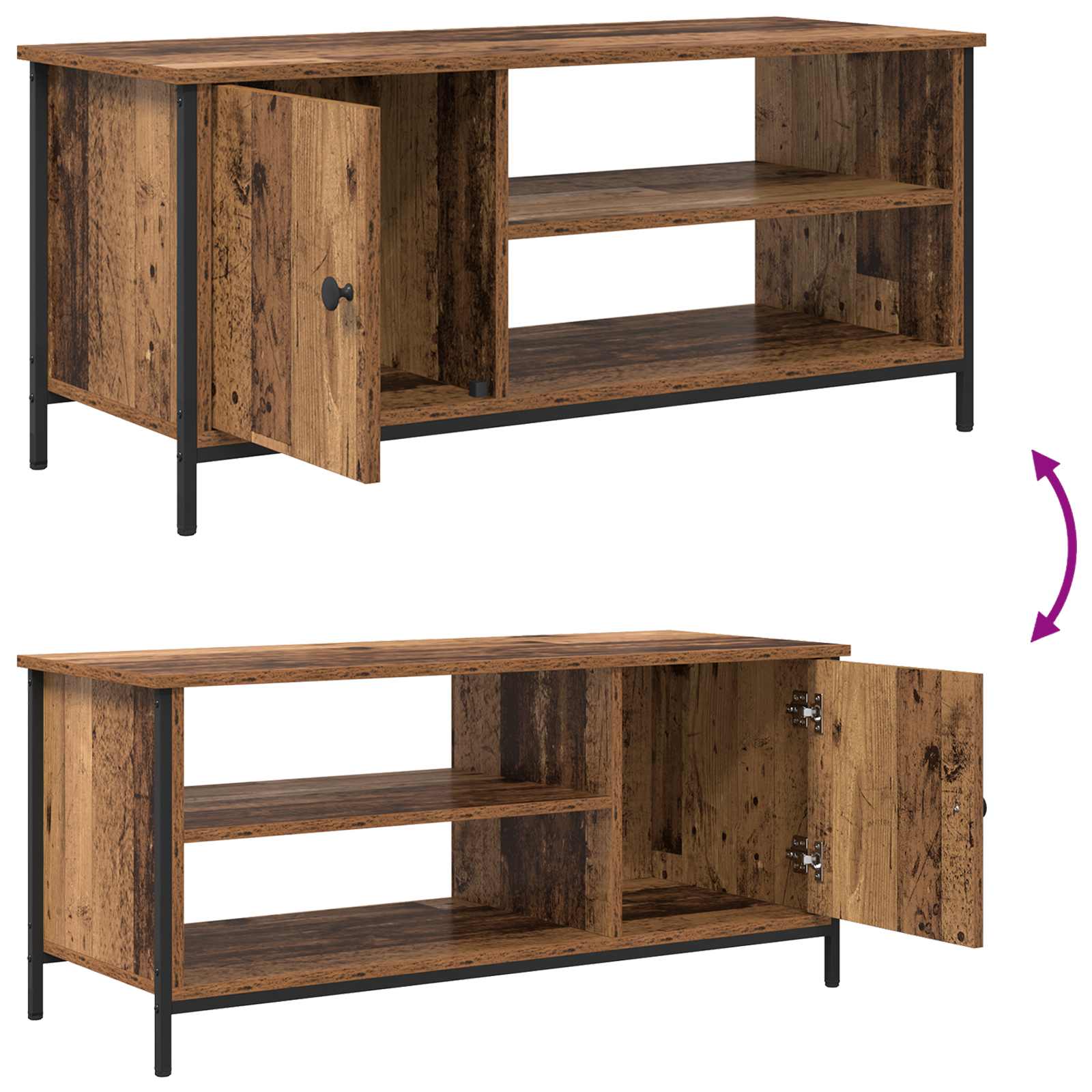 TV-Schränk 100 x 40 x 45 cm Altholz Holzwerkstoff