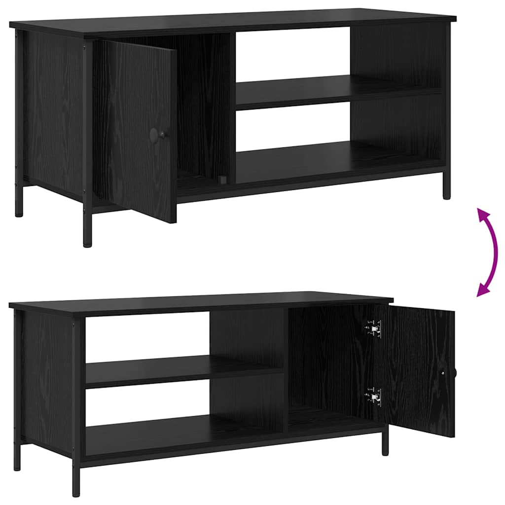 TV-Schränk Schwarz Eichen-Optik 100 x 40 x 45 cm Holzwerkstoff