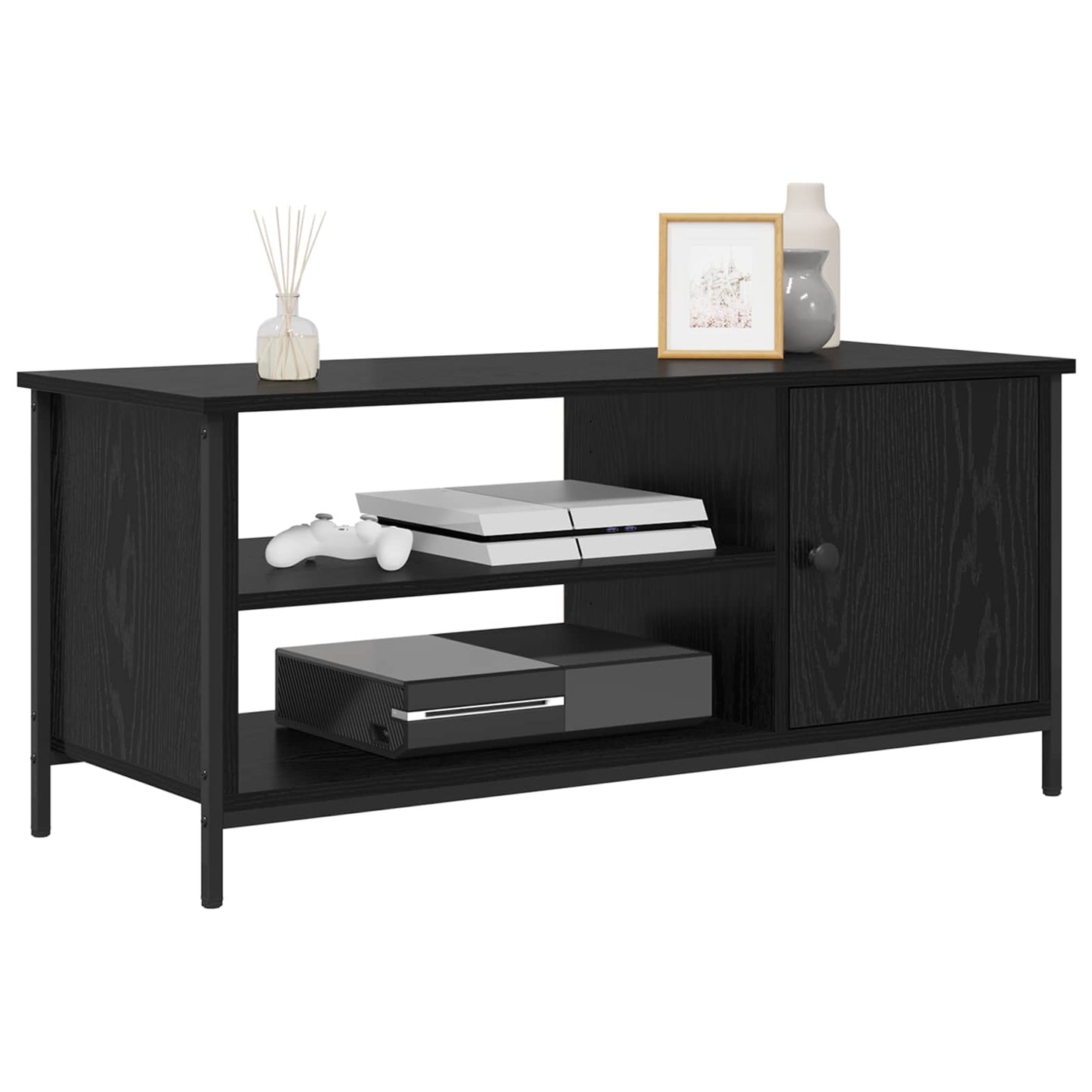TV-Schränk 100 x 40 x 45 cm Schwarz Eichen-Optik Holzwerkstoff