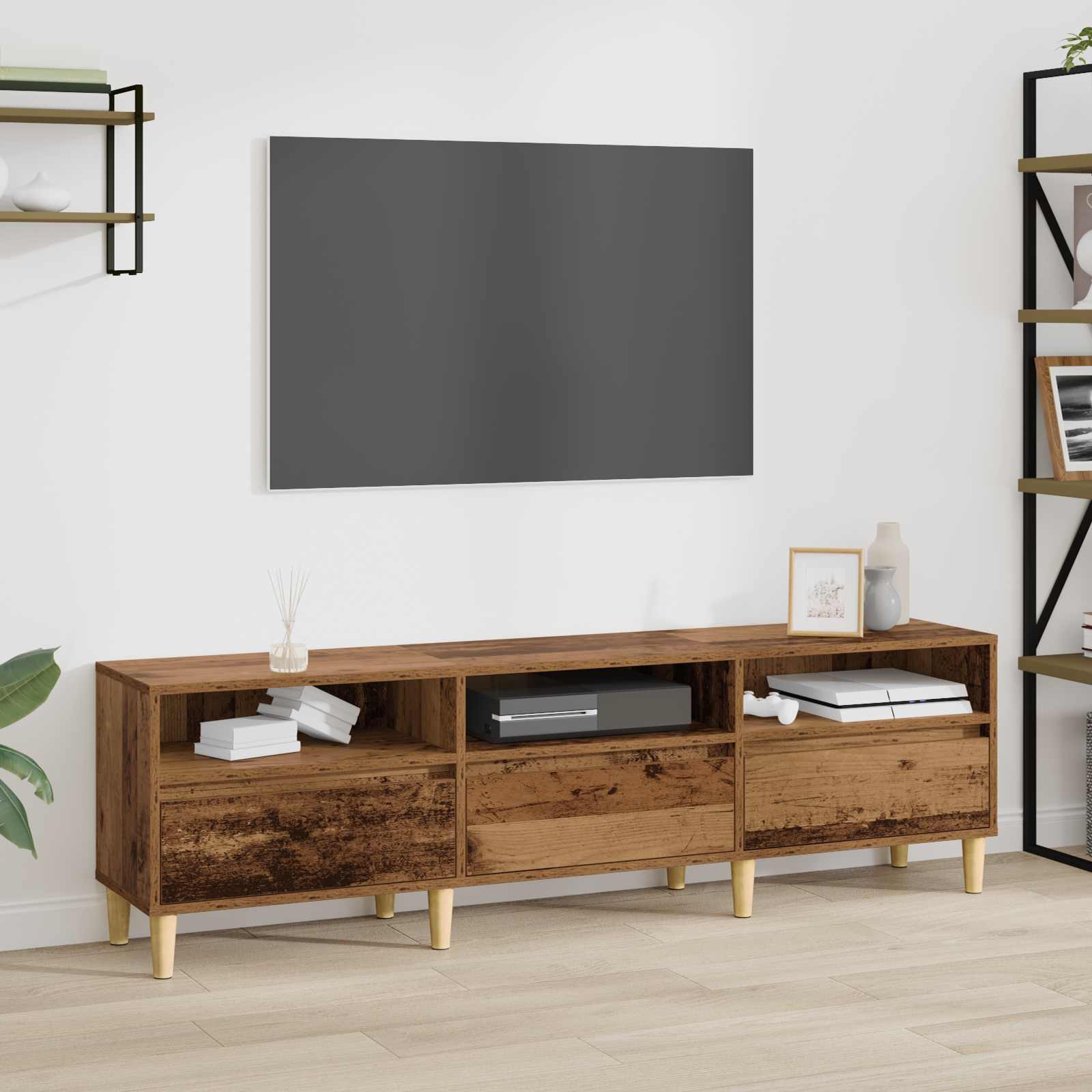 TV-Schränk 150 x 30 x 45 cm Altholz Holzwerkstoff