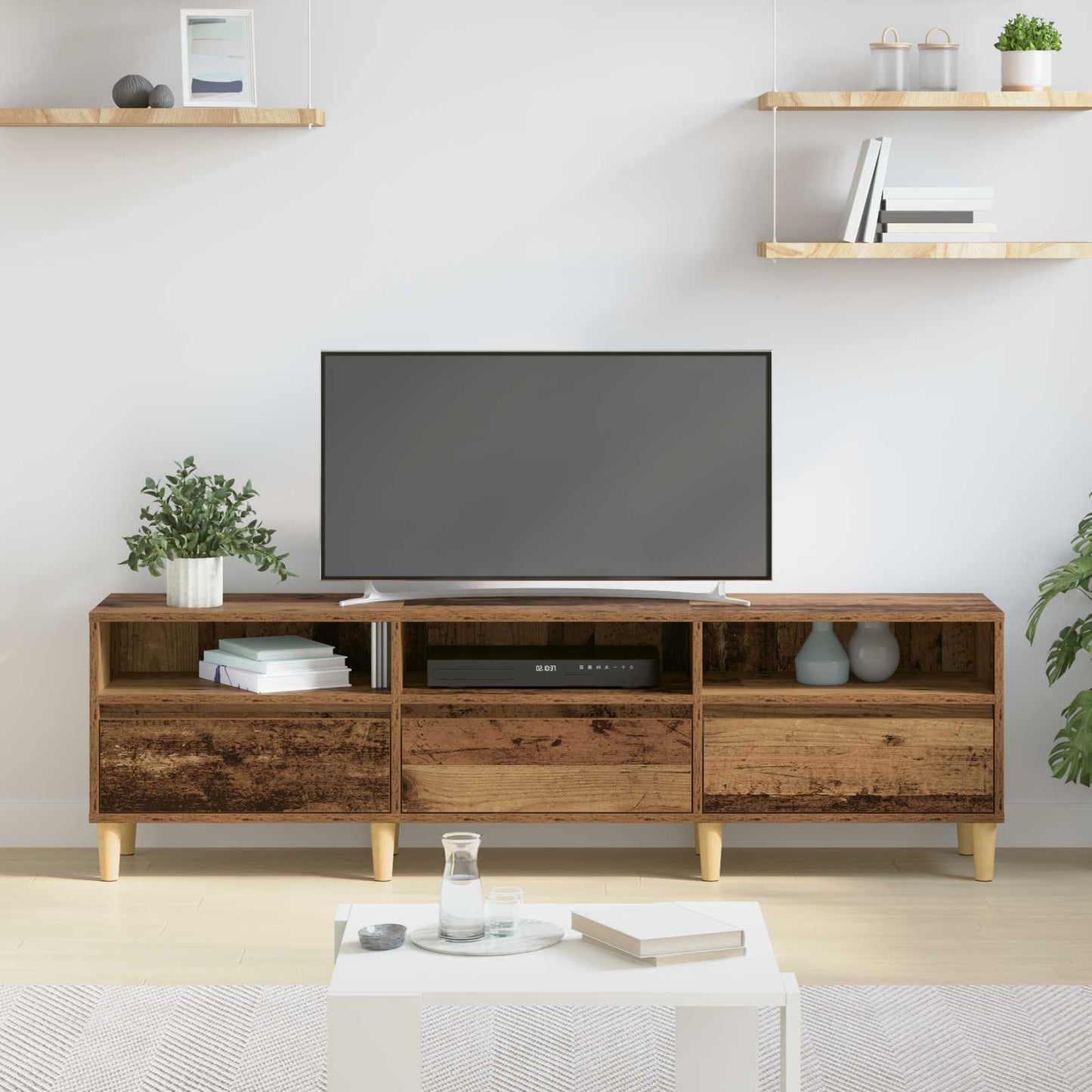 TV-Schränk 150 x 30 x 45 cm Altholz Holzwerkstoff
