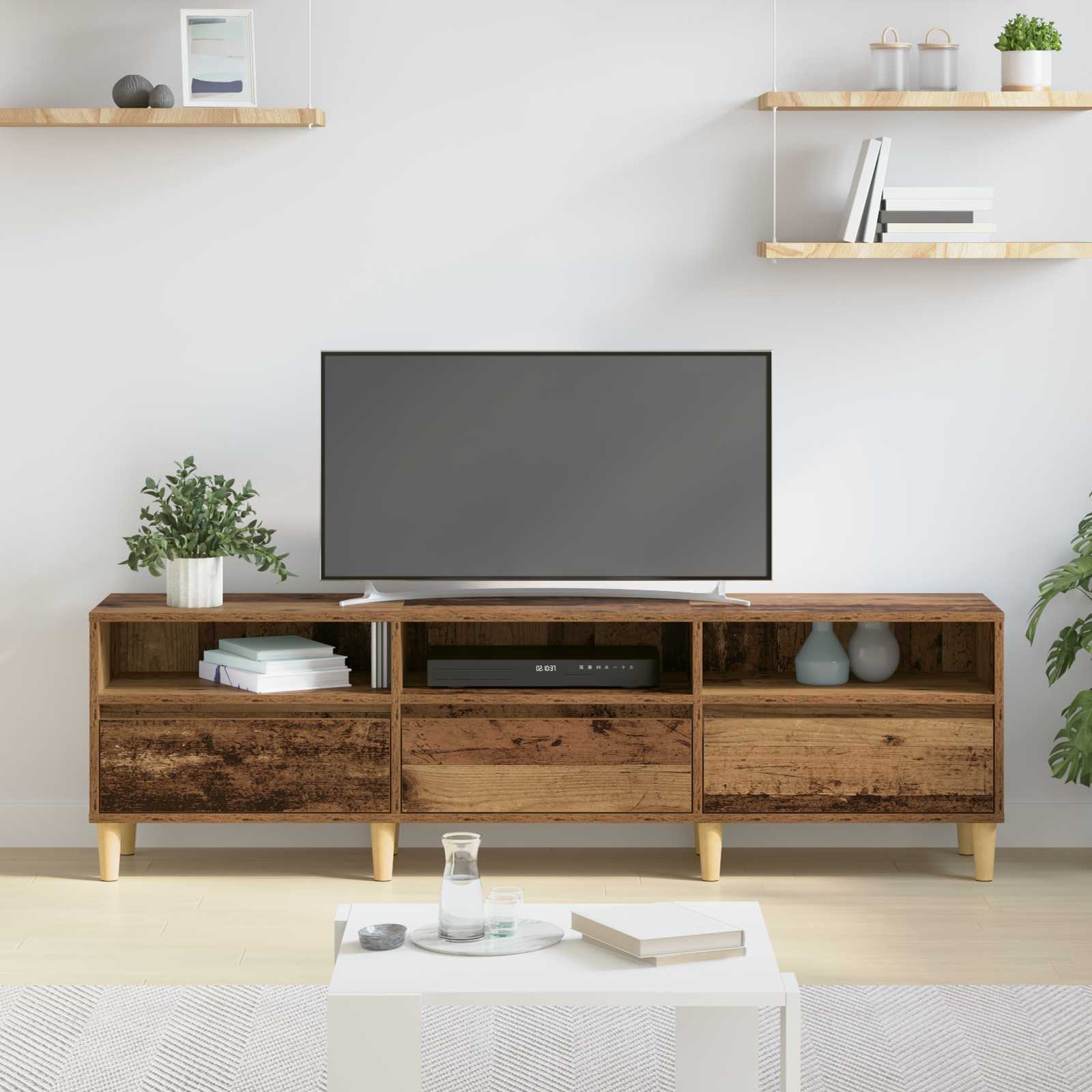 TV-Schränk 150 x 30 x 45 cm Altholz Holzwerkstoff