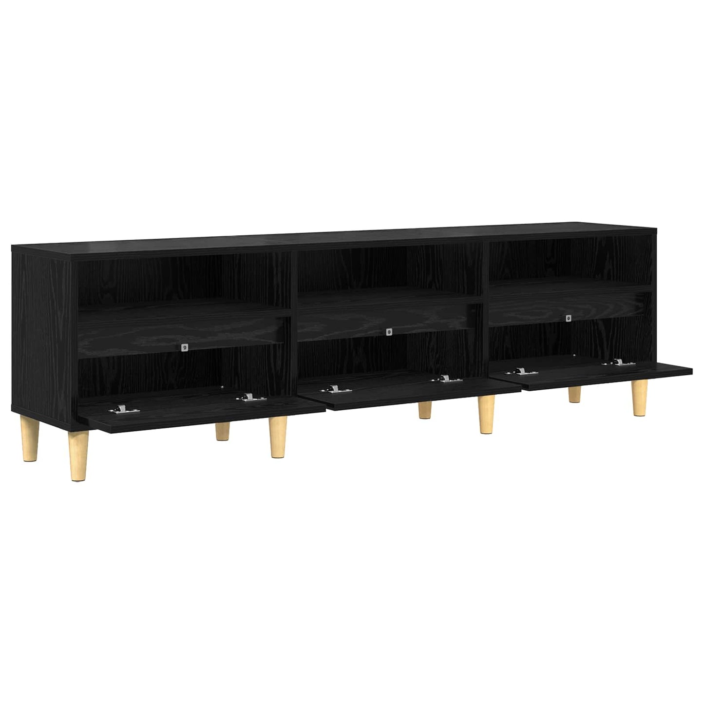 TV-Schränk 150 x 30 x 45 cm Schwarz Eichen-Optik Holzwerkstoff