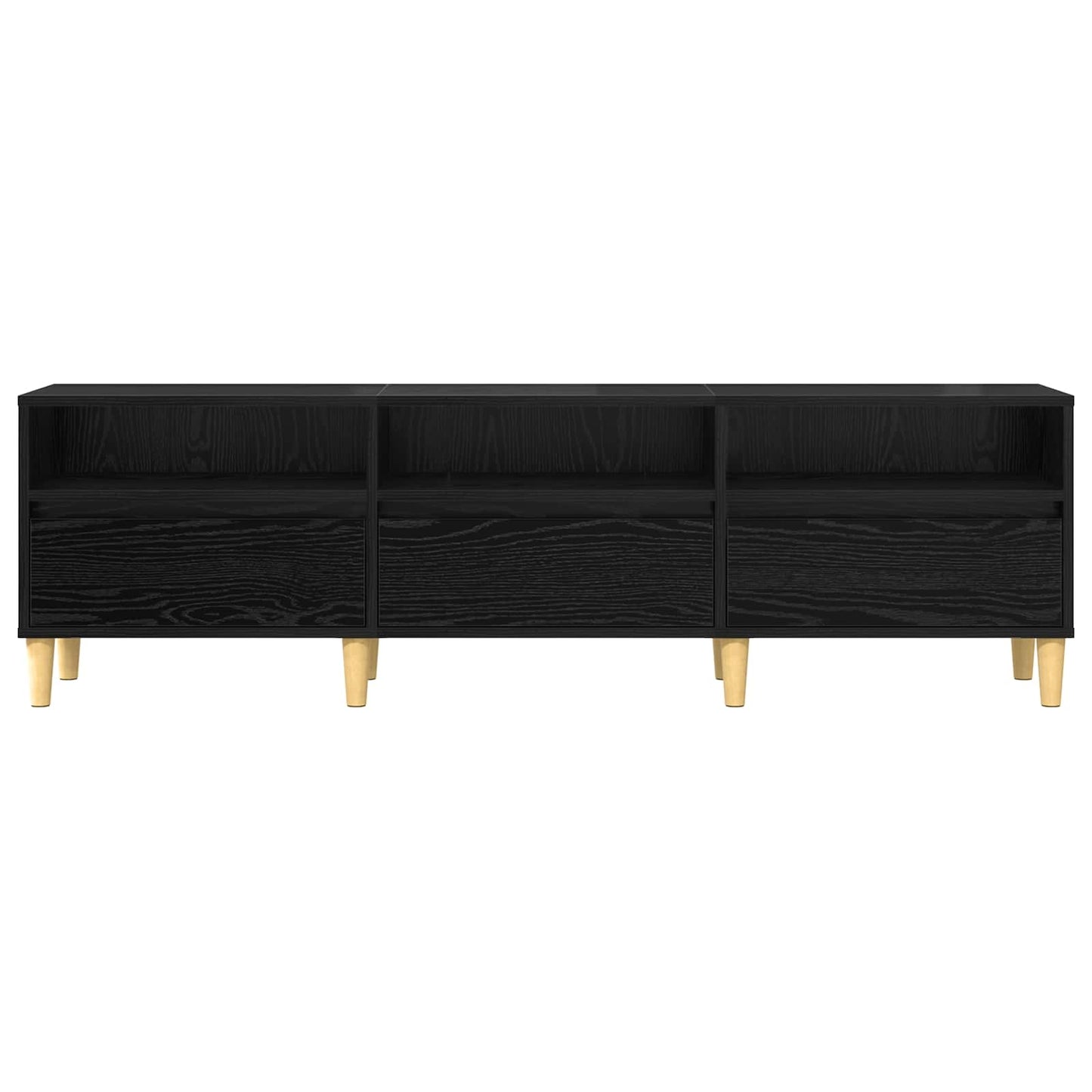 TV-Schränk 150 x 30 x 45 cm Schwarz Eichen-Optik Holzwerkstoff