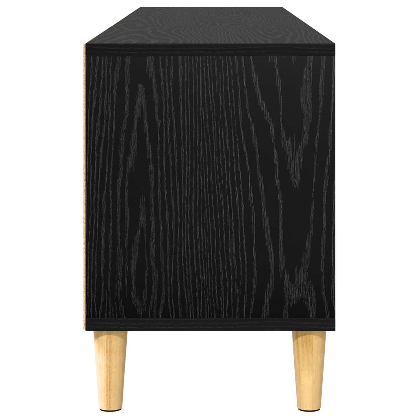 TV-Schränk 150 x 30 x 45 cm Schwarz Eichen-Optik Holzwerkstoff