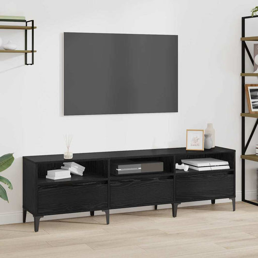 TV-Schränk Schwarz Eichen-Optik 150 x 30 x 44.5 cm