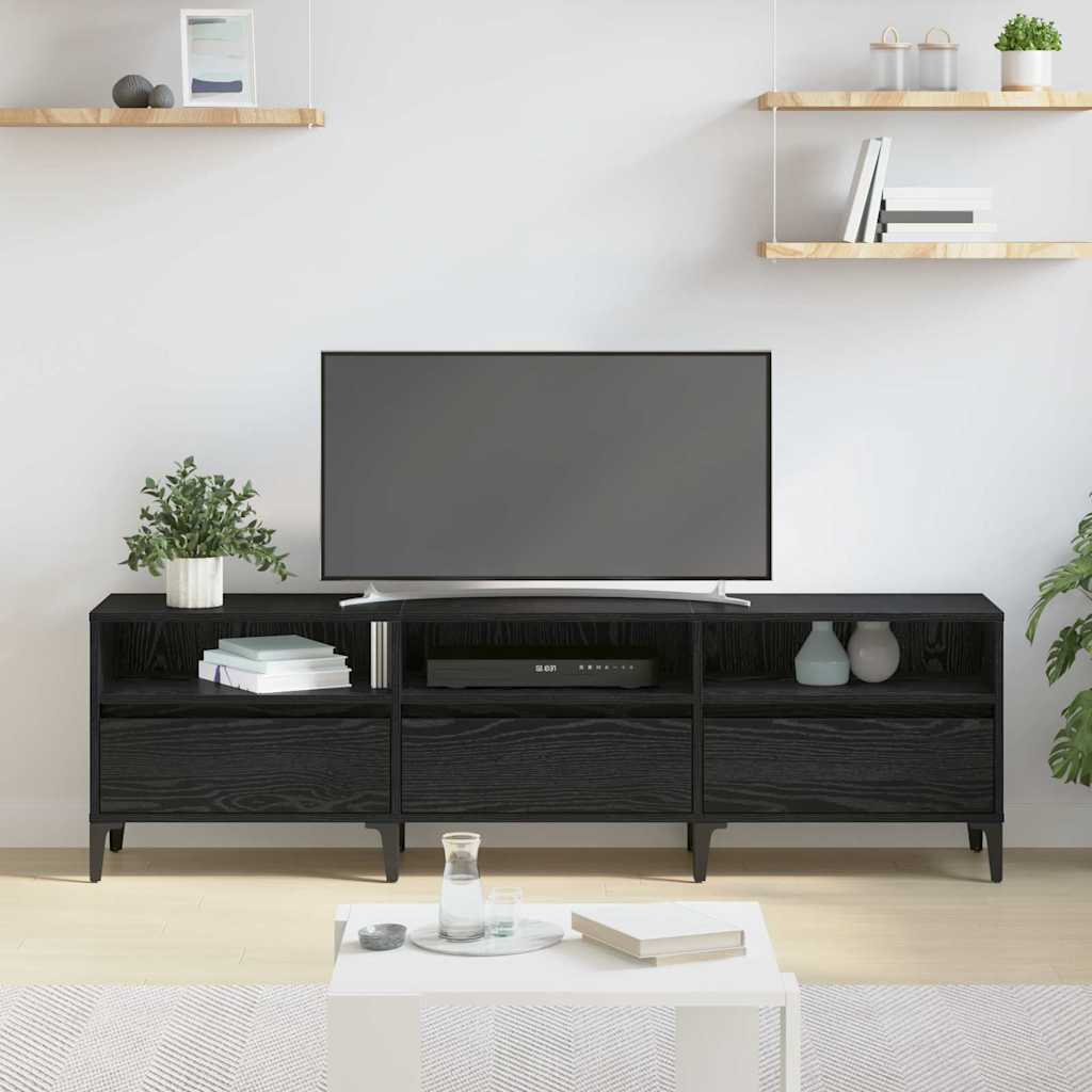 TV-Schränk Schwarz Eichen-Optik 150 x 30 x 44.5 cm