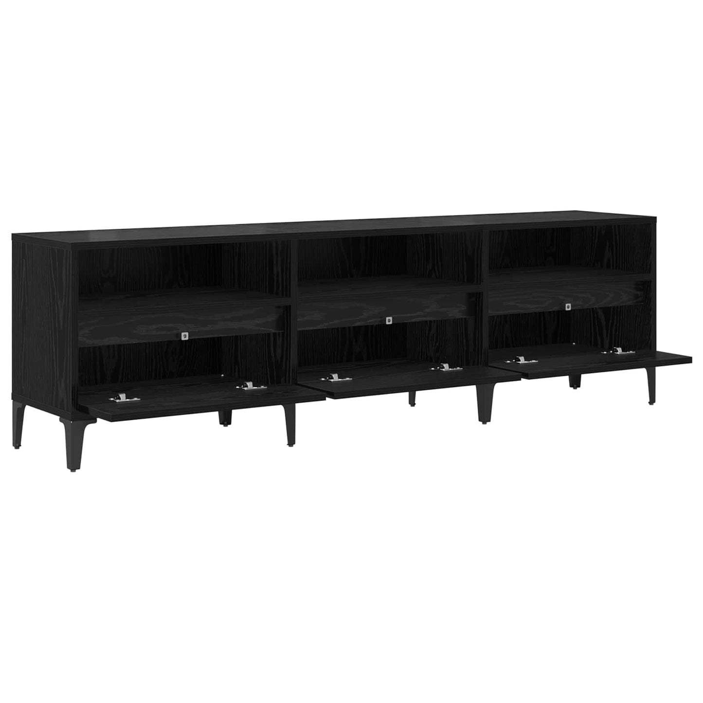 TV-Schränk mit Schubladen Schwarz Eichen-Optik 150 x 30 x 45 cm