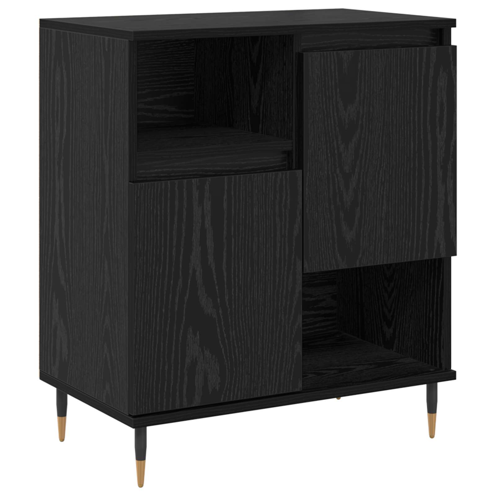 Sideboard Schwarz Eichen-Optik 60 x 35 x 70 cm