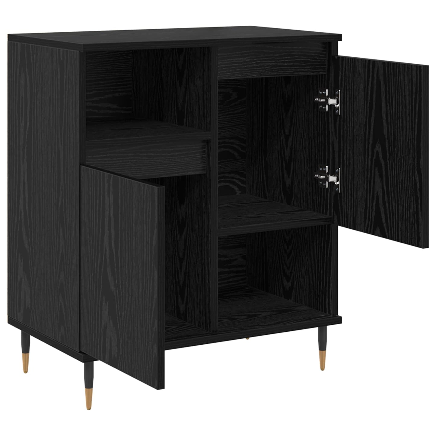 Sideboard Schwarz Eichen-Optik 60 x 35 x 70 cm