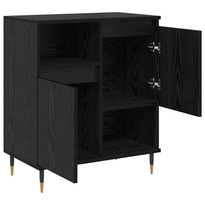 Sideboard Schwarz Eichen-Optik 60 x 35 x 70 cm