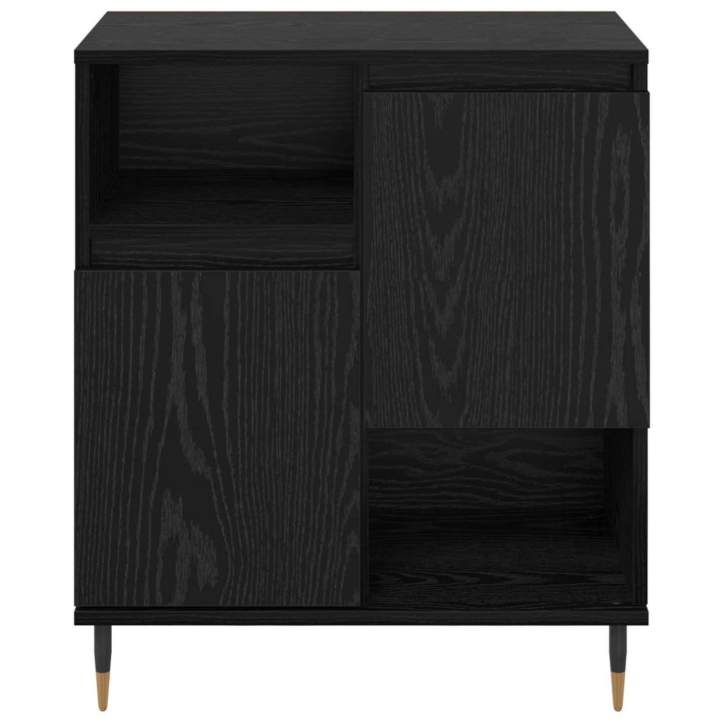 Sideboard Schwarz Eichen-Optik 60 x 35 x 70 cm