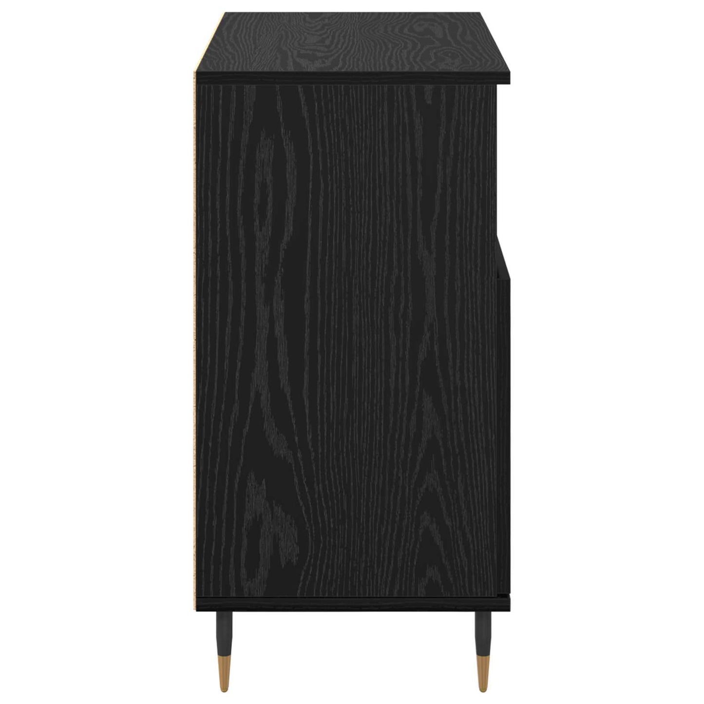 Sideboard Schwarz Eichen-Optik 60 x 35 x 70 cm