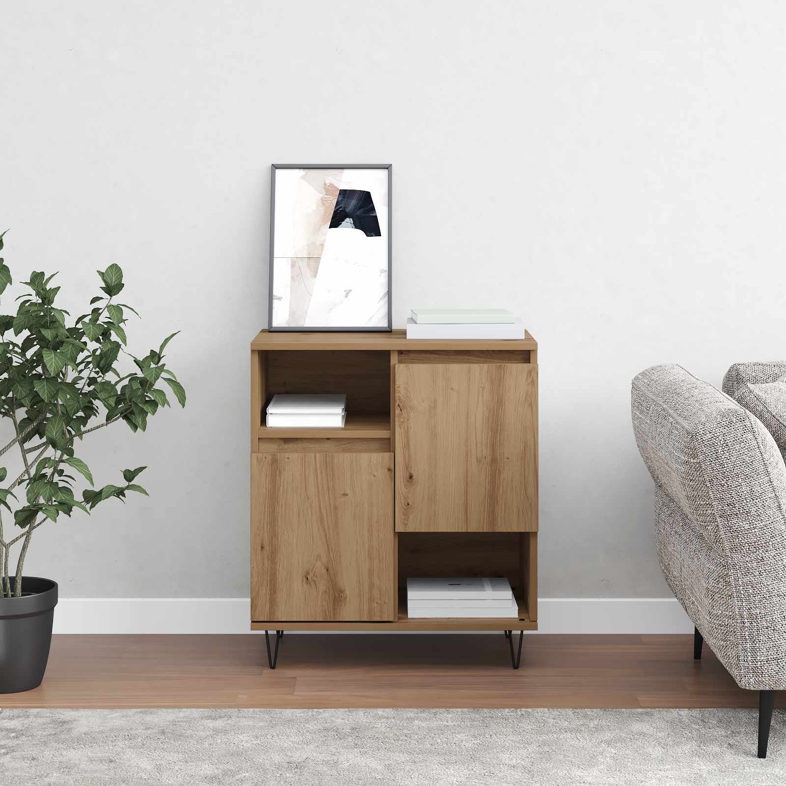 Sideboard Artisan-Eiche 60 x 35 x 70 cm