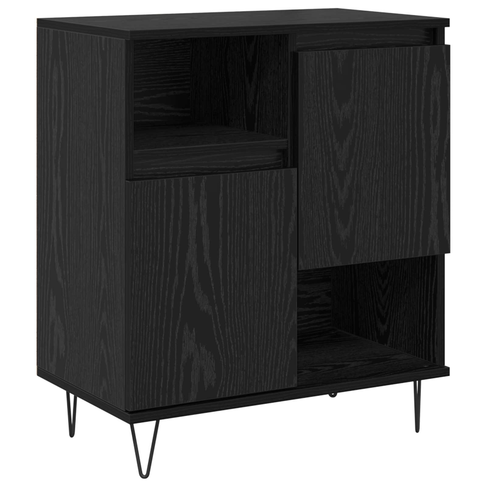 Sideboard Schwarz Eichen-Optik 60 x 35 x 70 cm
