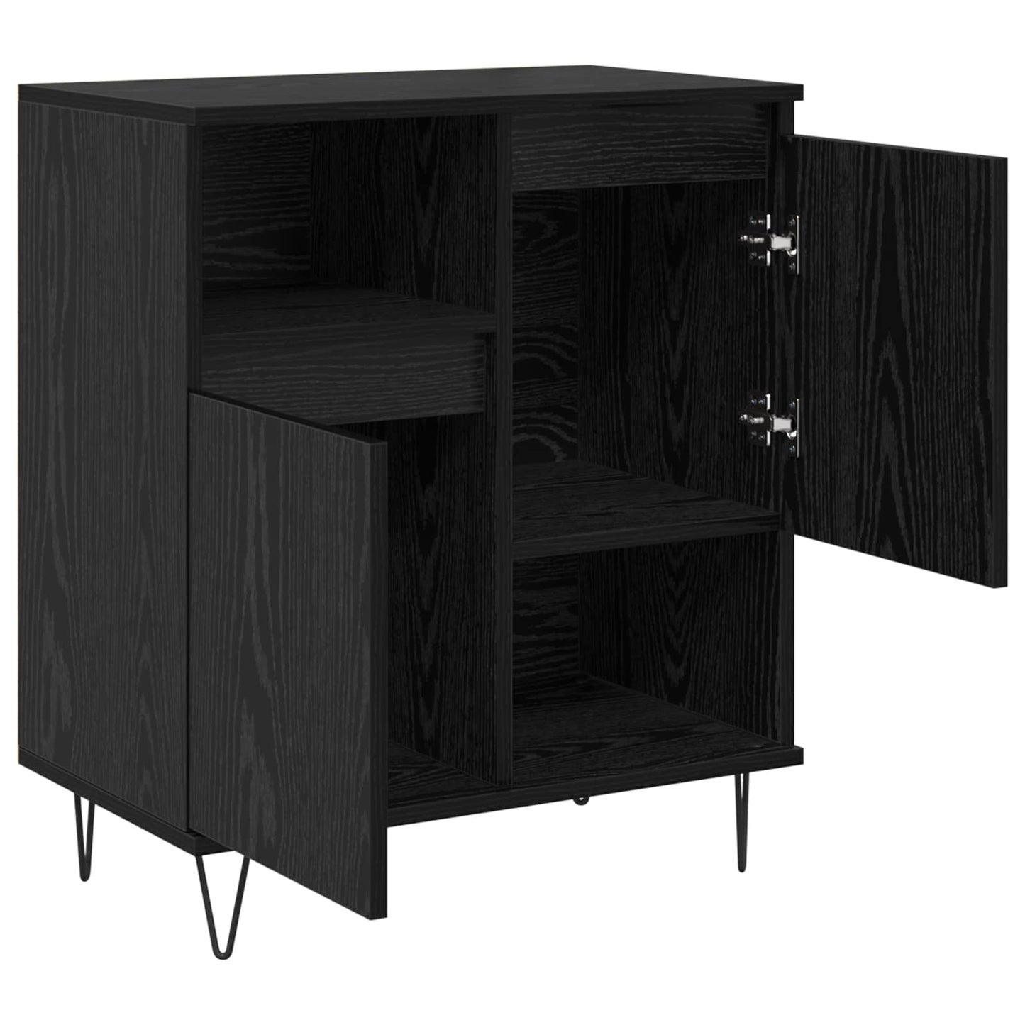 Sideboard Schwarz Eichen-Optik 60 x 35 x 70 cm