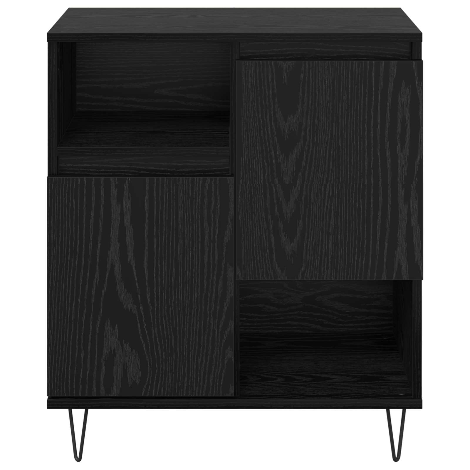 Sideboard Schwarz Eichen-Optik 60 x 35 x 70 cm