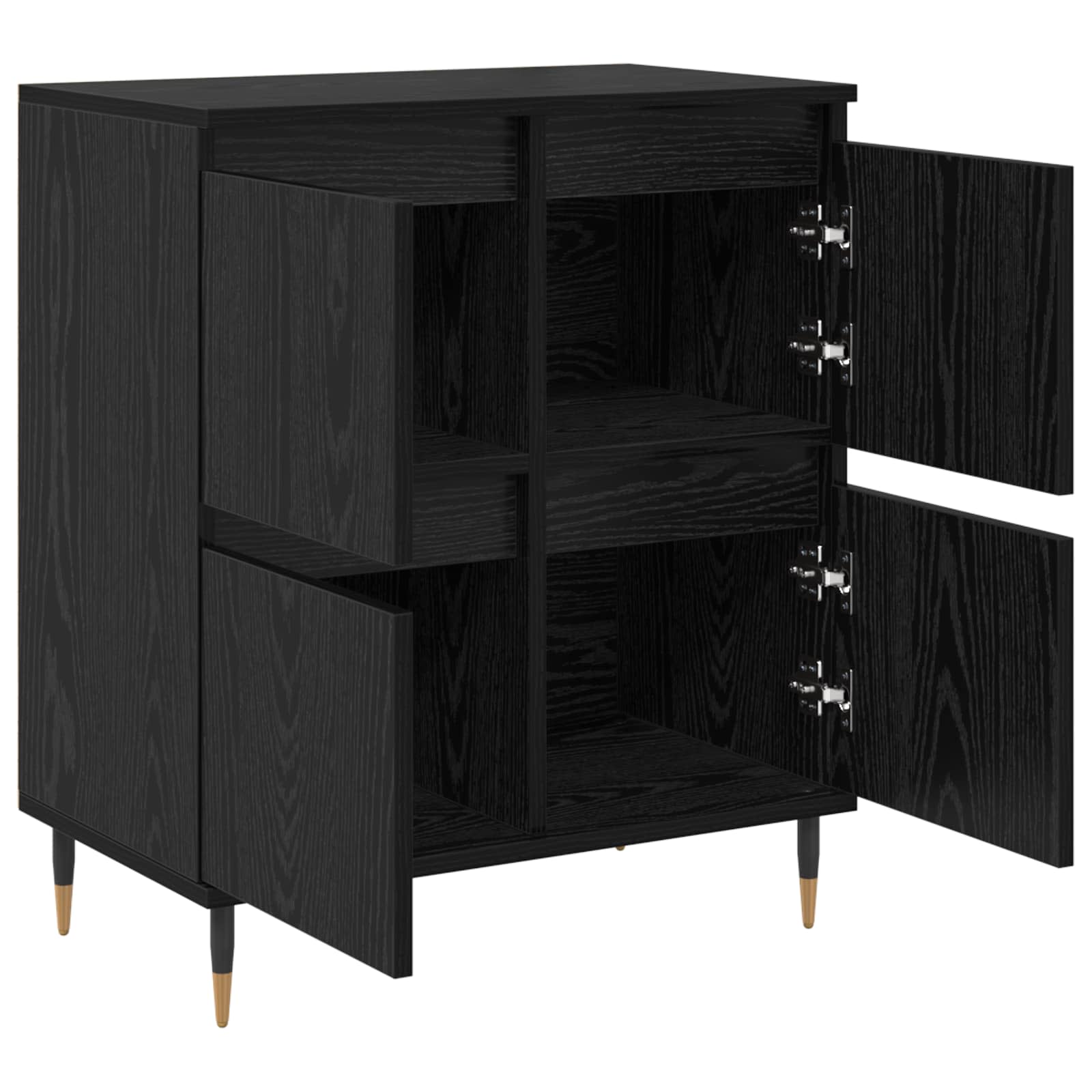 Sideboard Schwarz Eichen-Optik 60 x 35 x 70 cm
