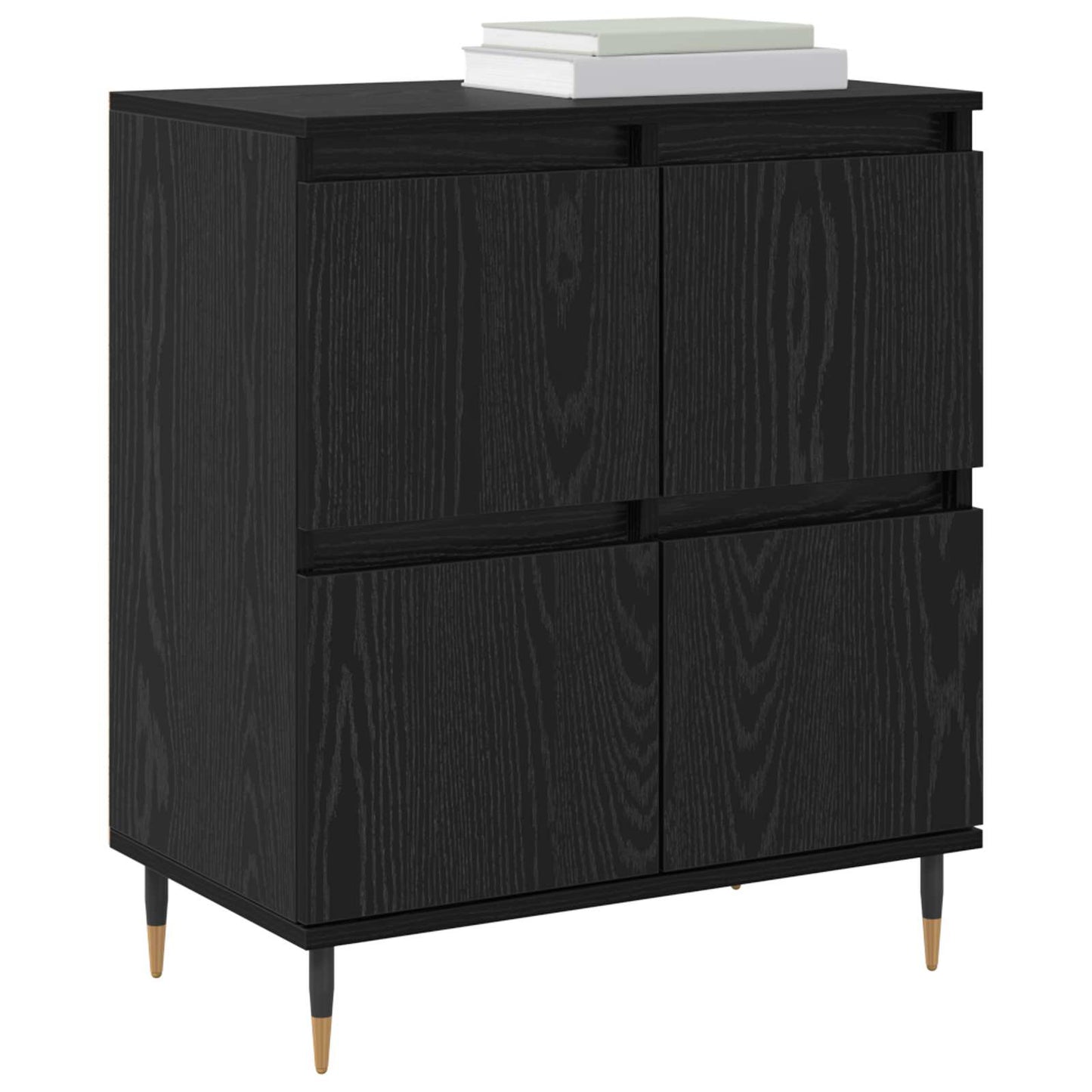 Sideboard Schwarz Eichen-Optik 60 x 35 x 70 cm