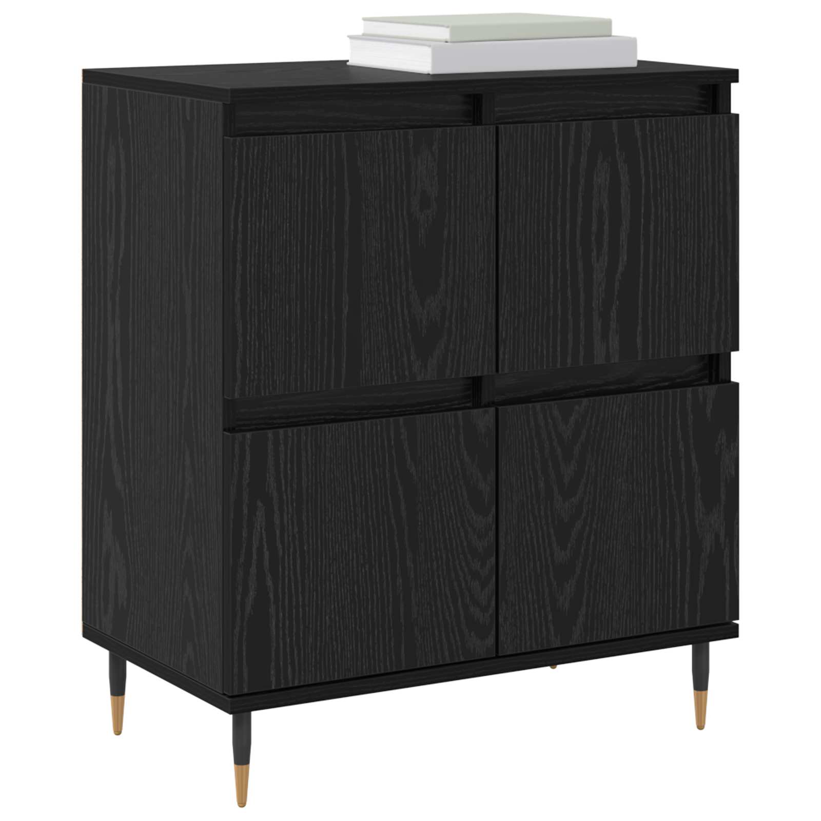 Sideboard Schwarz Eichen-Optik 60 x 35 x 70 cm
