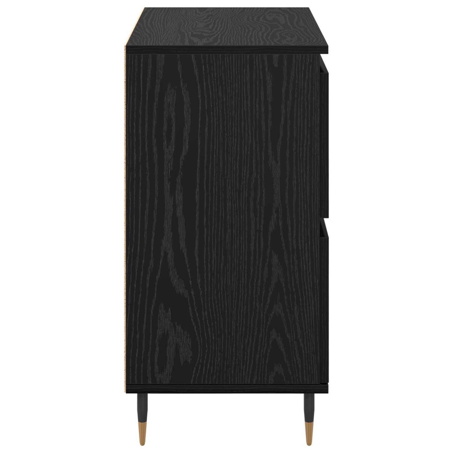 Sideboard Schwarz Eichen-Optik 60 x 35 x 70 cm