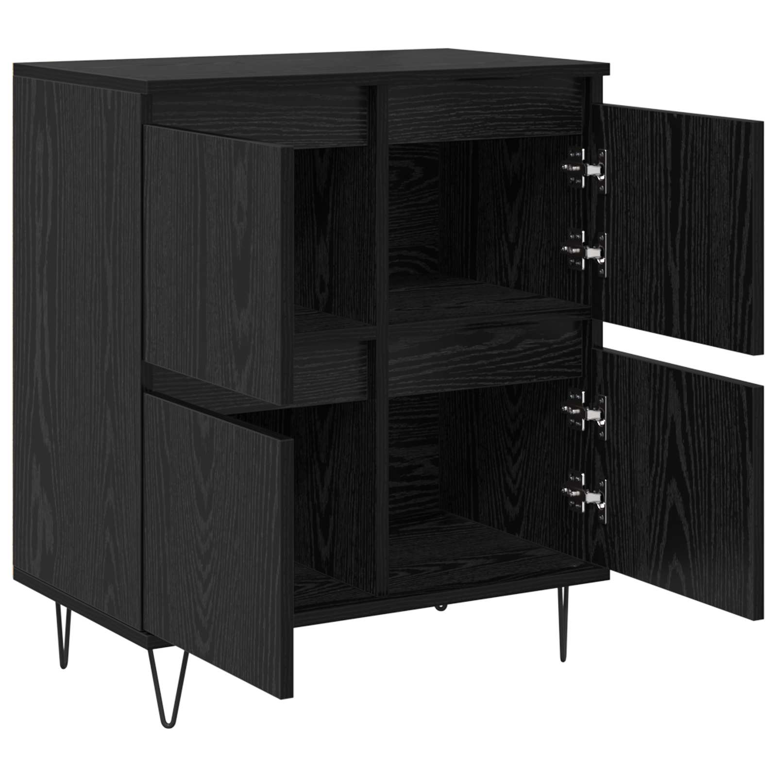 Sideboard Schwarz Eichen-Optik 60 x 35 x 70 cm