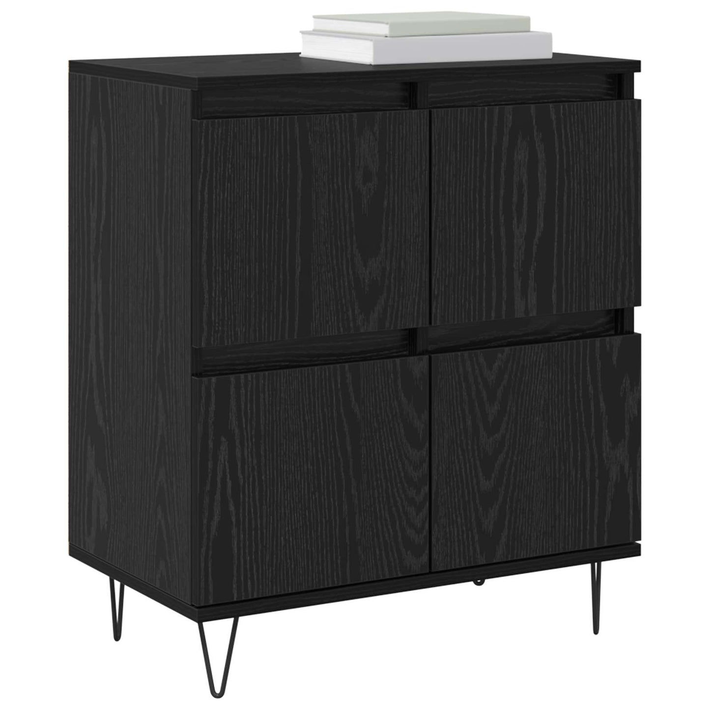 Sideboard Schwarz Eichen-Optik 60 x 35 x 70 cm