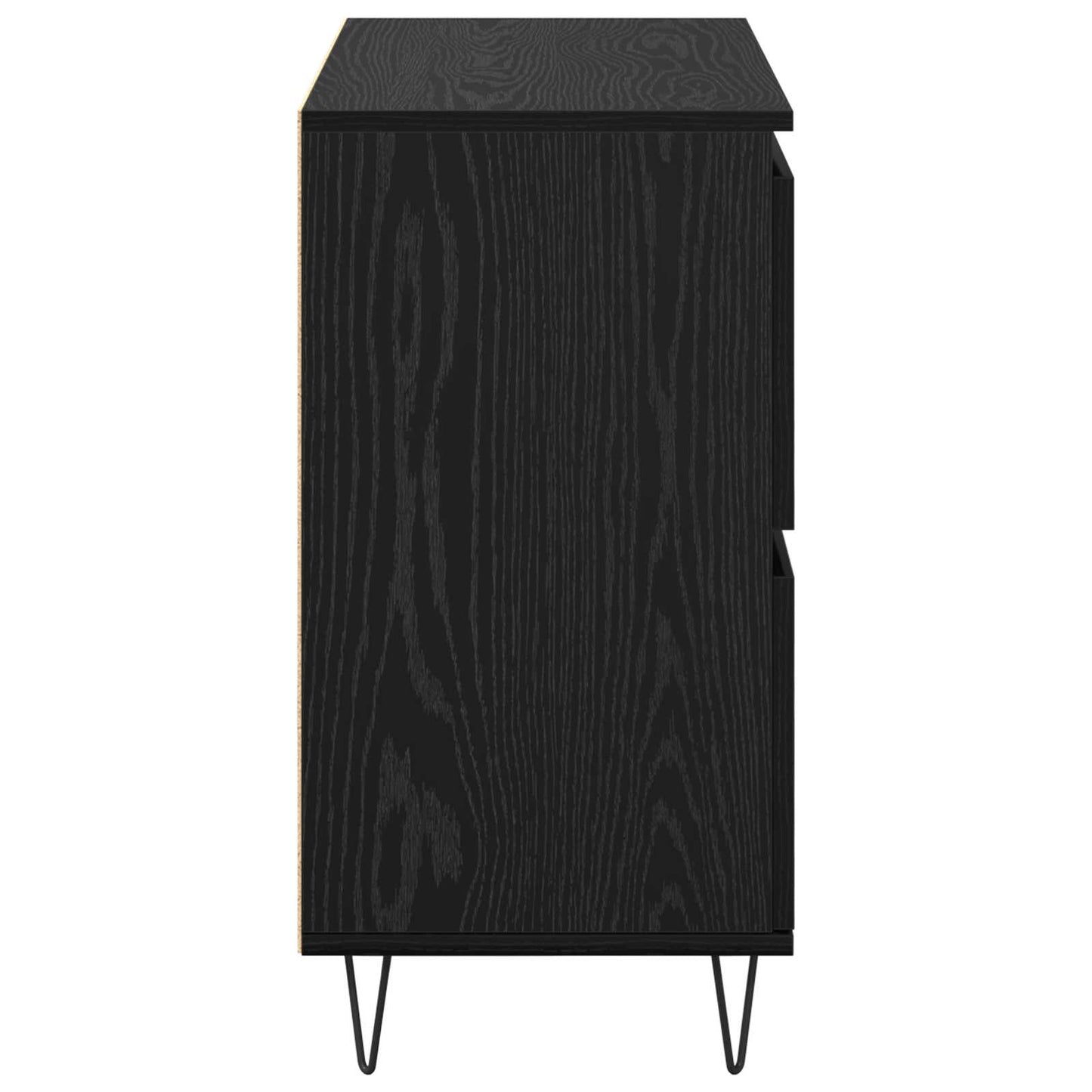 Sideboard Schwarz Eichen-Optik 60 x 35 x 70 cm