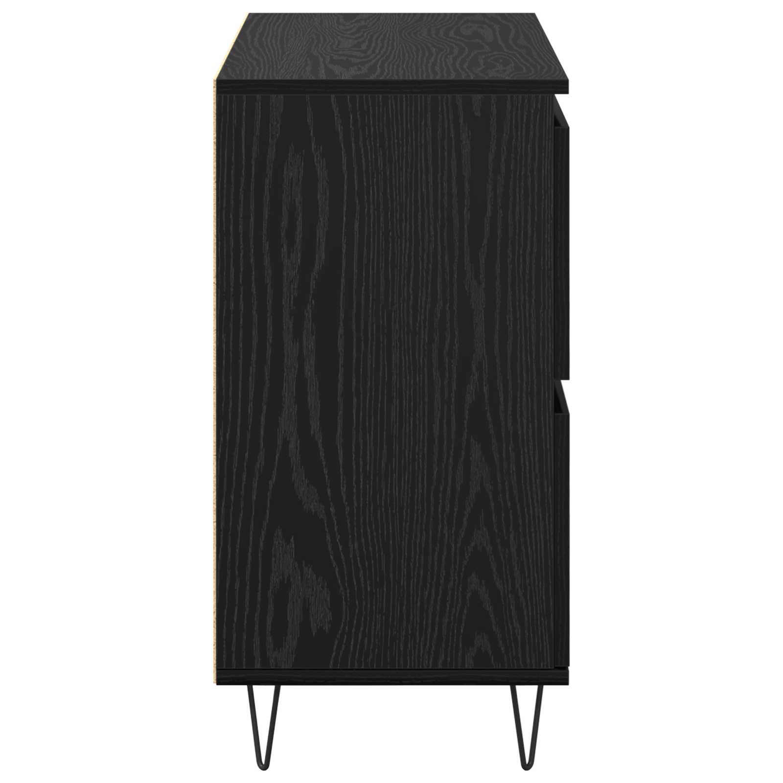 Sideboard Schwarz Eichen-Optik 60 x 35 x 70 cm