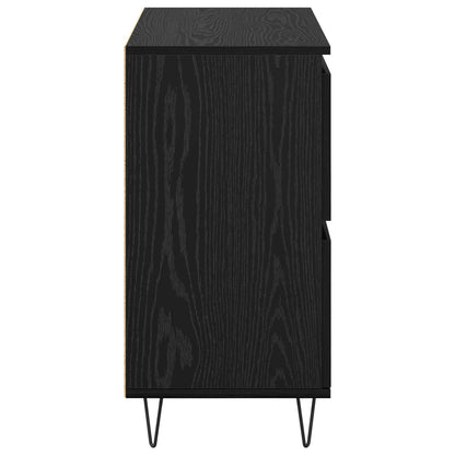 Sideboard Schwarz Eichen-Optik 60 x 35 x 70 cm