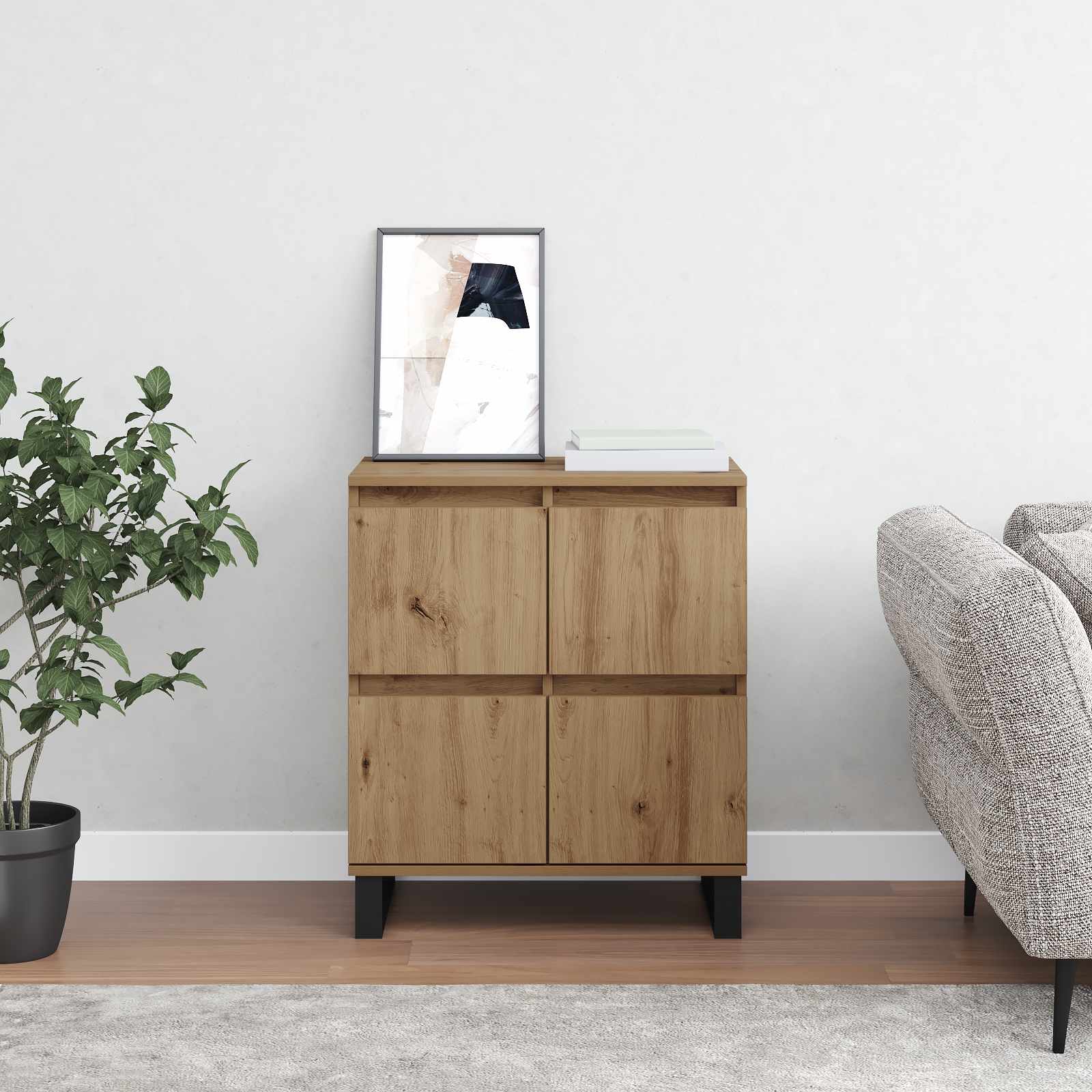 Sideboard Artisan-Eiche 60 x 35 x 70 cm