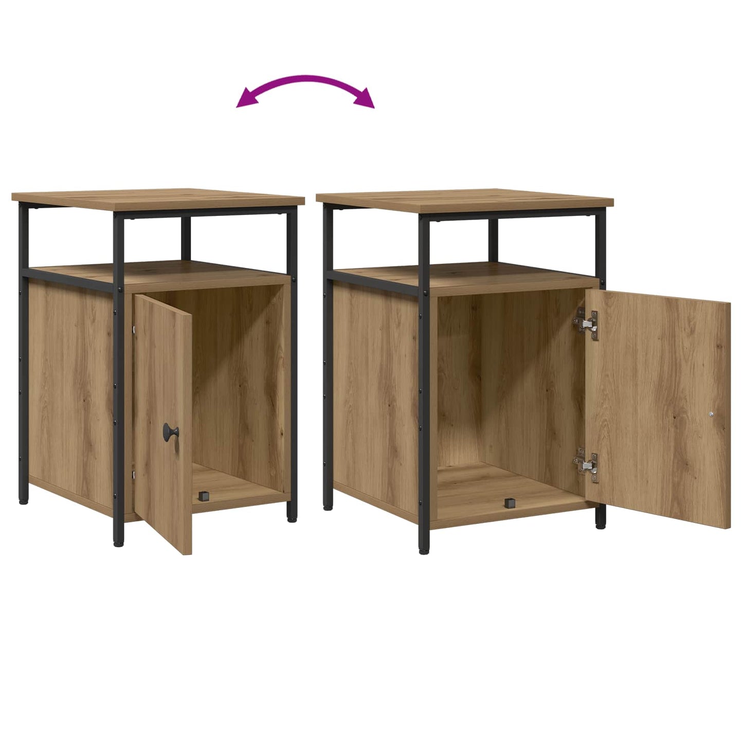 Nachttisch 2 stk. Artisan-Eiche Holzwerkstoff