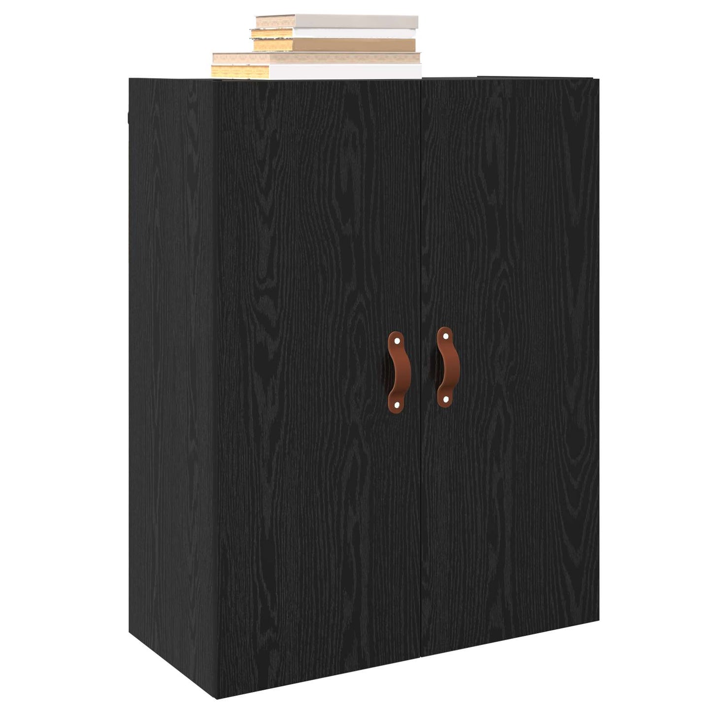 Wandschrank Schwarz Eichen-Optik 69,5 x 34 x 90 cm