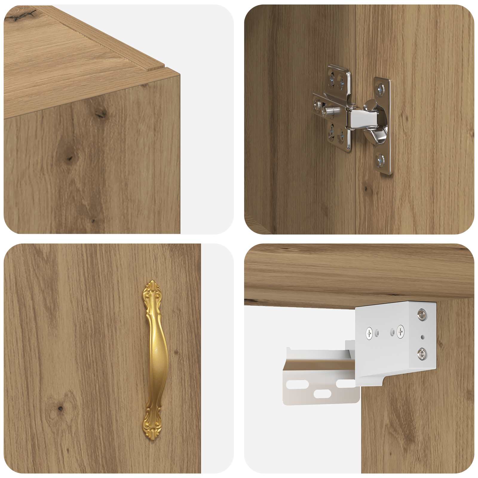 Wandschrank Artisan-Eiche 69,5 x 34 x 90 cm Holzwerkstoff