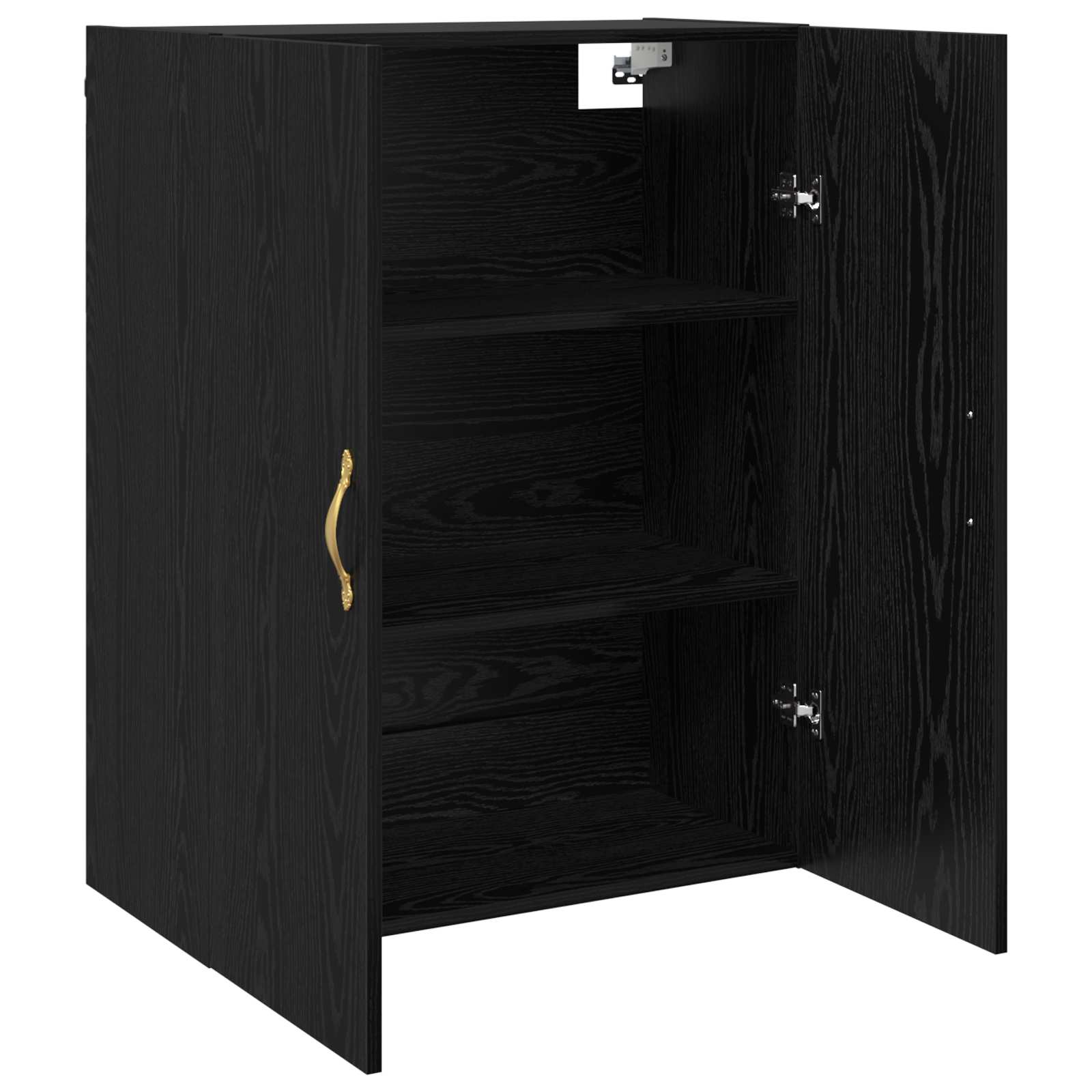 Wandschrank Schwarz Eichen-Optik 69,5 x 34 x 90 cm