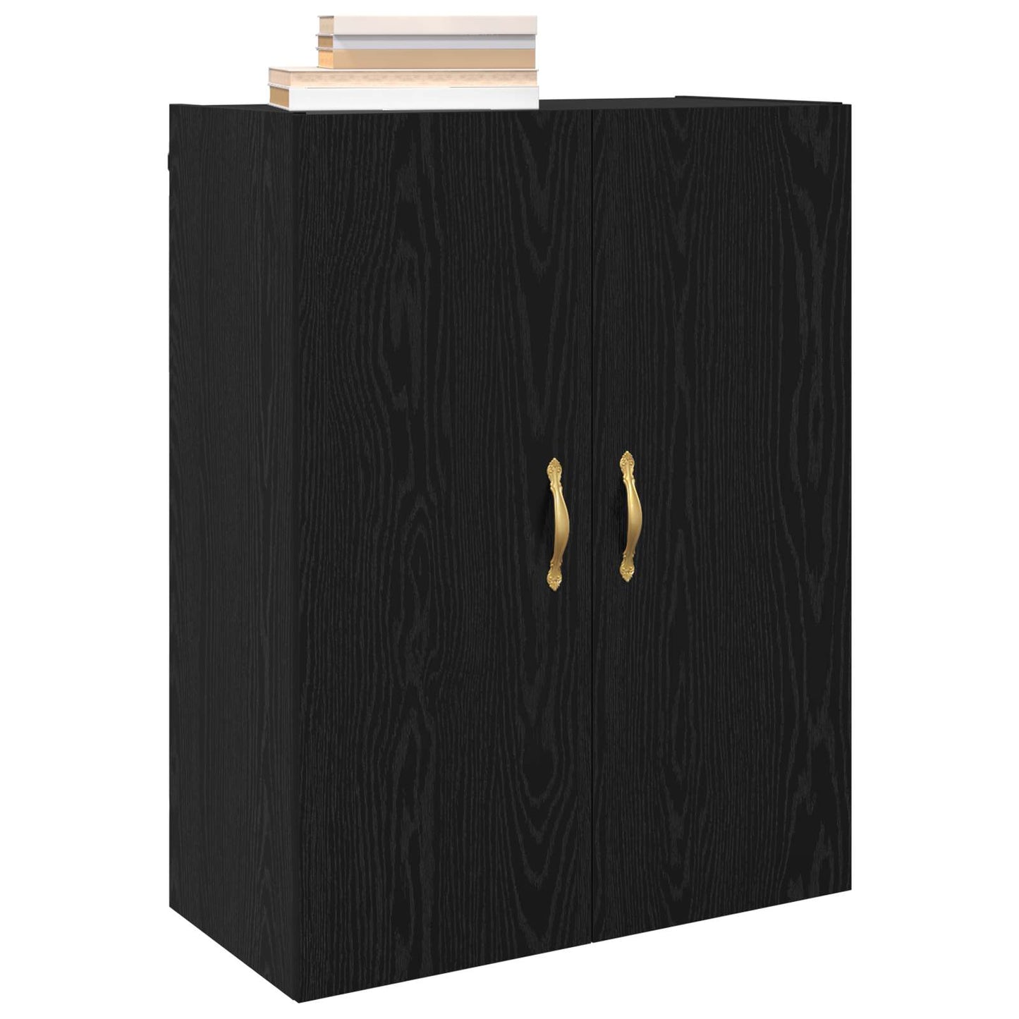 Wandschrank Schwarz Eichen-Optik 69,5 x 34 x 90 cm