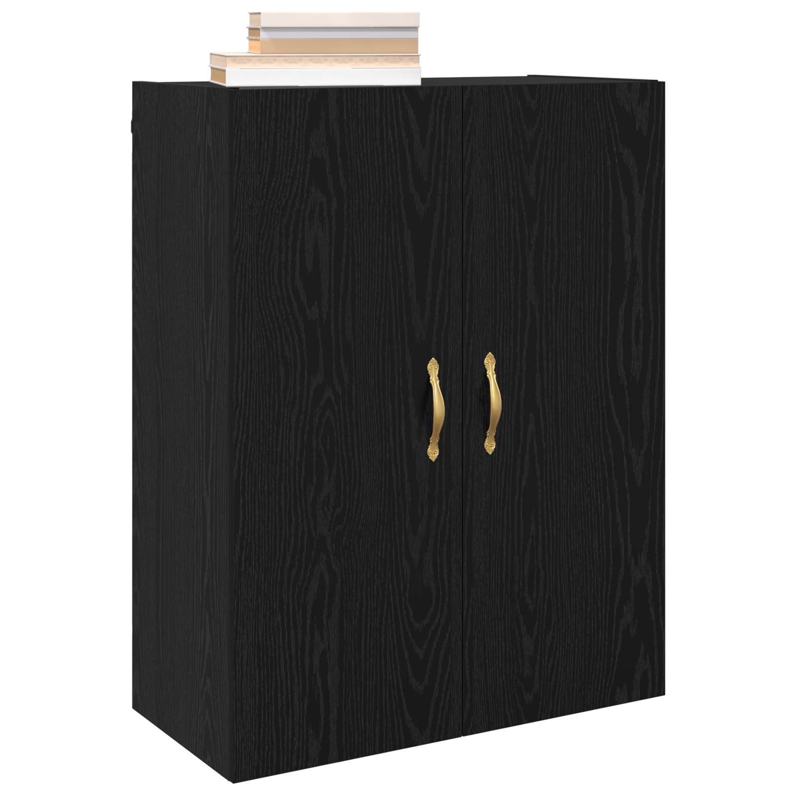 Wandschrank Schwarz Eichen-Optik 69,5 x 34 x 90 cm