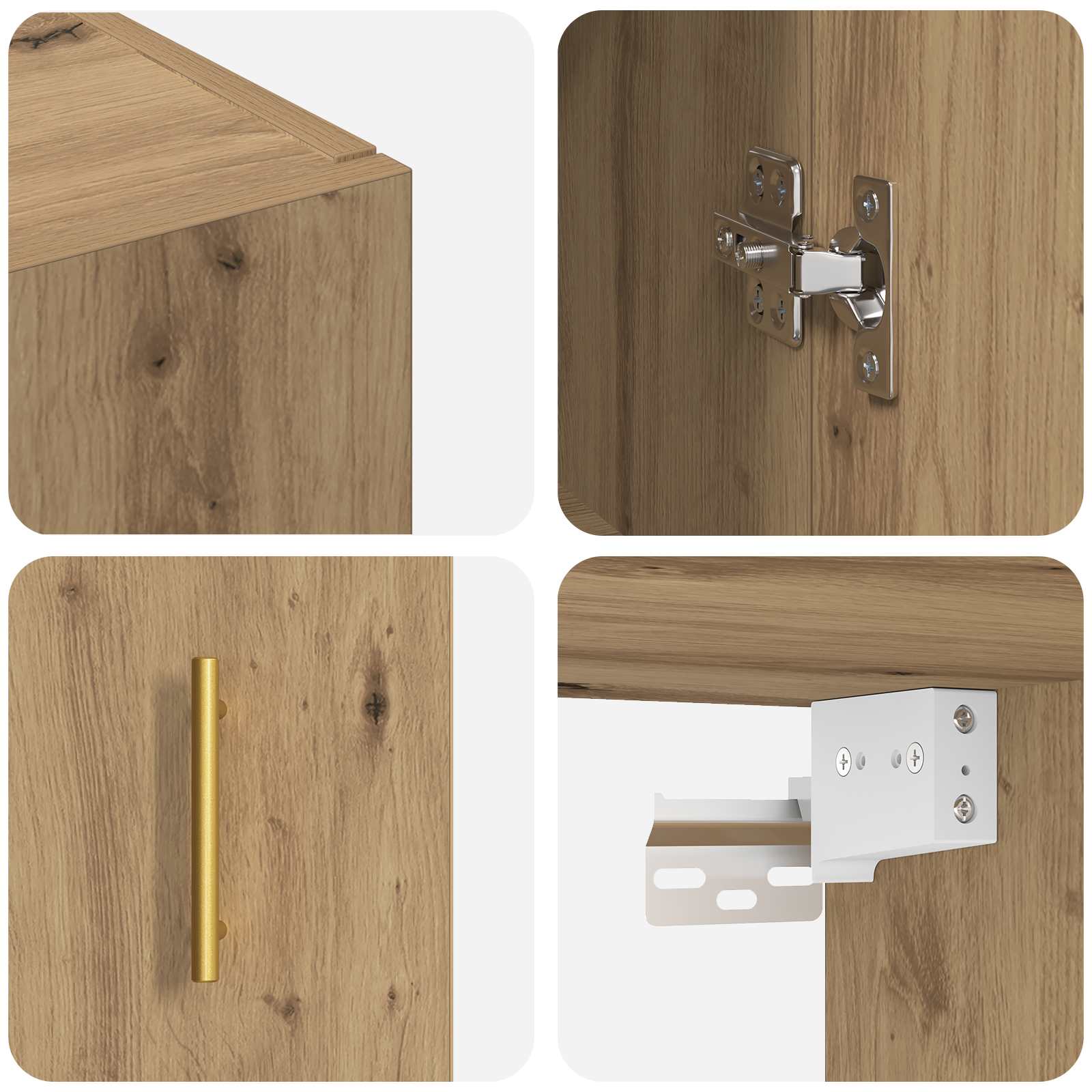 Wandschrank Artisan-Eiche 69,5 x 34 x 90 cm Holzwerkstoff
