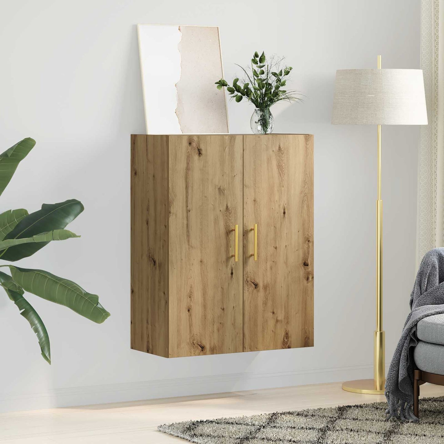 Wandschrank Artisan-Eiche 69,5 x 34 x 90 cm Holzwerkstoff