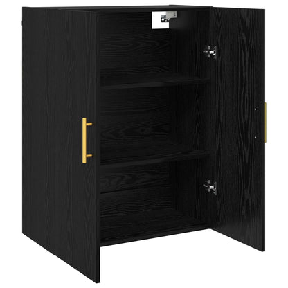 Wandschrank Schwarz Eichen-Optik 69,5 x 34 x 90 cm